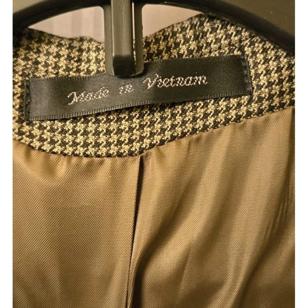 CHAPS Mens 46R Brown Houndstooth Soft Blazer Sport Coat Suit Jacket‎